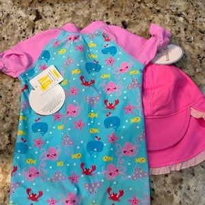 Brand new baby/toddler girl swimwear with hat